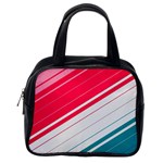 Red White Teal Stripes Classic Handbag (One Side)