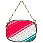 Red White Teal Stripes Chain Purse (One Side)