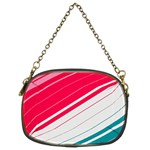 Red White Teal Stripes Chain Purse (Two Sides)