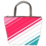 Red White Teal Stripes Bucket Bag