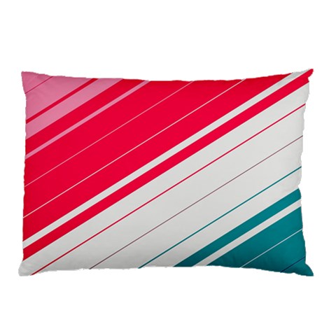 Red White Teal Stripes Pillow Case from ArtsNow.com 26.62 x18.9  Pillow Case