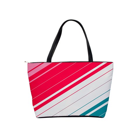 Red White Teal Stripes Classic Shoulder Handbag from ArtsNow.com Back