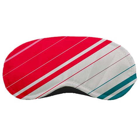 Red White Teal Stripes Sleep Mask from ArtsNow.com Front