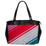 Red White Teal Stripes Oversize Office Handbag