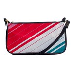 Red White Teal Stripes Shoulder Clutch Bag