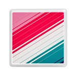 Red White Teal Stripes Memory Card Reader (Square)