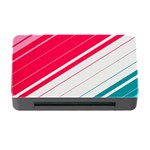 Red White Teal Stripes Memory Card Reader with CF