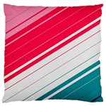 Red White Teal Stripes Large Cushion Case (Two Sides)