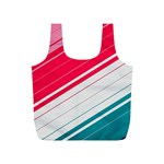 Red White Teal Stripes Full Print Recycle Bag (S)