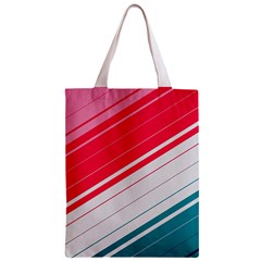 Red White Teal Stripes Zipper Classic Tote Bag from ArtsNow.com Front