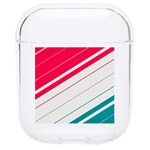 Red White Teal Stripes Hard PC AirPods 1/2 Case