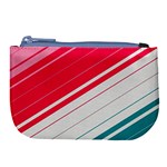 Red White Teal Stripes Large Coin Purse