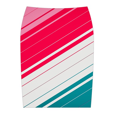 Red White Teal Stripes Midi Wrap Pencil Skirt from ArtsNow.com Back