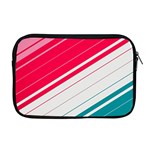 Red White Teal Stripes Apple MacBook Pro 17  Zipper Case