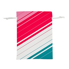 Red White Teal Stripes Lightweight Drawstring Pouch (S) from ArtsNow.com Front