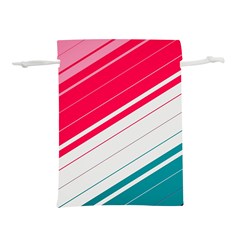 Red White Teal Stripes Lightweight Drawstring Pouch (L) from ArtsNow.com Front