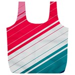 Red White Teal Stripes Full Print Recycle Bag (XXXL)