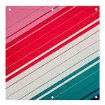 Red White Teal Stripes Banner and Sign 4  x 4 