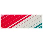 Red White Teal Stripes Banner and Sign 9  x 3 