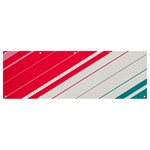 Red White Teal Stripes Banner and Sign 12  x 4 