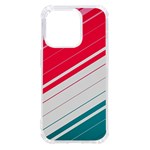 Red White Teal Stripes iPhone 14 Pro TPU UV Print Case