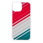 Red White Teal Stripes iPhone 13 mini TPU UV Print Case