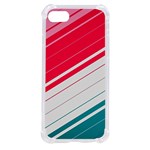 Red White Teal Stripes iPhone SE