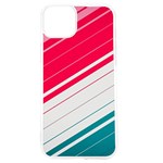 Red White Teal Stripes iPhone 15 TPU UV Print Case