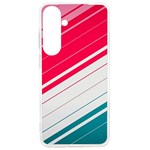 Red White Teal Stripes Samsung Galaxy S24 Ultra 6.9 Inch TPU UV Case