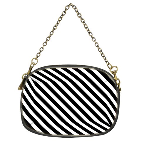 Stripes Monochrome Pattern Chain Purse (Two Sides) from ArtsNow.com Back