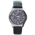 Texture, Stripes, Pattern Round Metal Watch