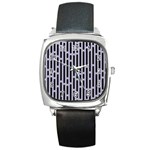 Texture, Stripes, Pattern Square Metal Watch