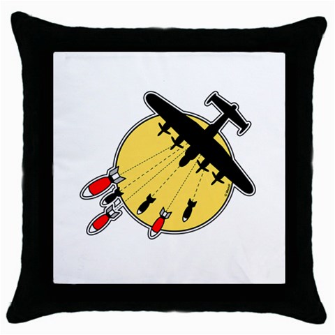 Bombs Away Throw Pillow Case (Black) from ArtsNow.com Front