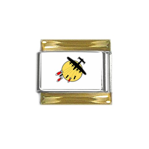 Bombs Away Gold Trim Italian Charm (9mm) from ArtsNow.com Front