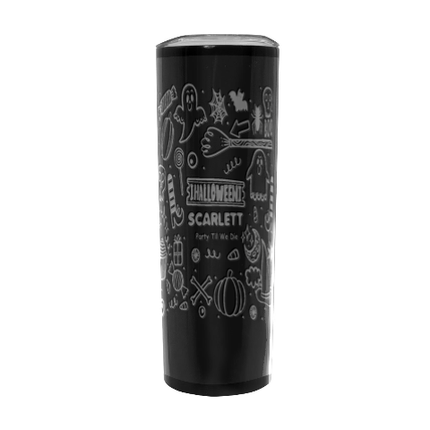 Personalized Halloween Cute Illustratiion Name Any Text Stainless Steel Travel Tumbler 20oz Stainless Steel Travel Tumbler (Black) from ArtsNow.com Front