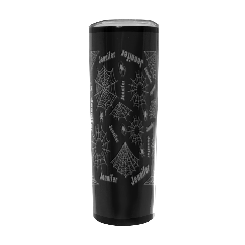 Personalized Halloween Spider Web Name Any Text Stainless Steel Travel Tumbler 20oz Stainless Steel Travel Tumbler (Black) from ArtsNow.com Front