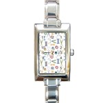 Pattern Seamless Texture Sewing Rectangle Italian Charm Watch