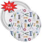 Pattern Seamless Texture Sewing 3  Buttons (10 pack) 