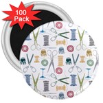 Pattern Seamless Texture Sewing 3  Magnets (100 pack)