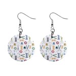 Pattern Seamless Texture Sewing Mini Button Earrings