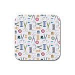 Pattern Seamless Texture Sewing Rubber Square Coaster (4 pack)