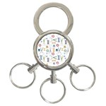 Pattern Seamless Texture Sewing 3-Ring Key Chain