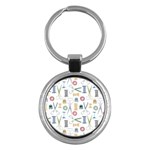 Pattern Seamless Texture Sewing Key Chain (Round)