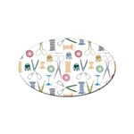 Pattern Seamless Texture Sewing Sticker Oval (100 pack)