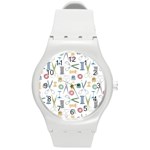 Pattern Seamless Texture Sewing Round Plastic Sport Watch (M)