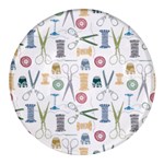 Pattern Seamless Texture Sewing Round Glass Fridge Magnet (4 pack)