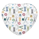 Pattern Seamless Texture Sewing Heart Glass Fridge Magnet (4 pack)