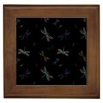 Background Pattern Dragonfly Framed Tile