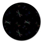 Background Pattern Dragonfly Round Mousepad