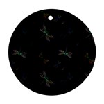 Background Pattern Dragonfly Ornament (Round)